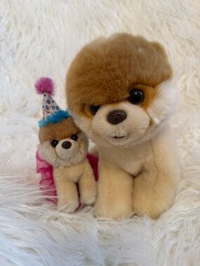 Plush Pomeranian Dog Stuffed Toys - Tan & Brown - Boo
